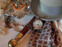 Zylinder, Spazierstock, Schaube und Chronograph